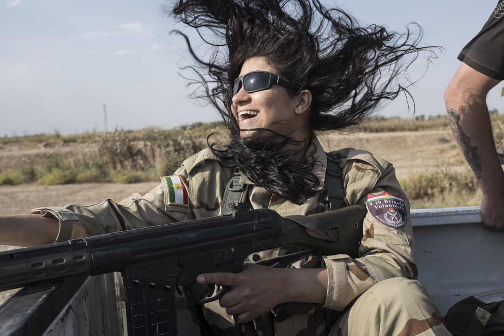 Jaira Pantajo a Brazilian Peshmerga volunteer in the Daquq front line, southern Kirkuk, May 15, 2016. (Photo: Kurdistan24/Alexandre Afonso)